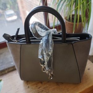NWOT Zara grey suede purse